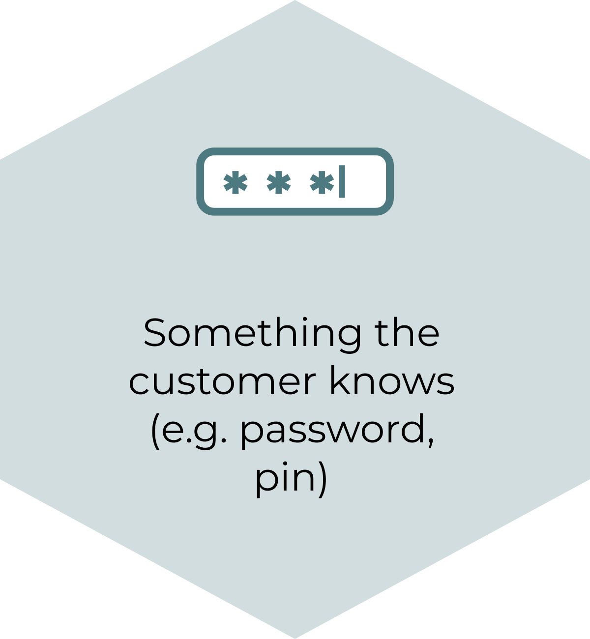 Something the customer knows (e.g. password, pin)